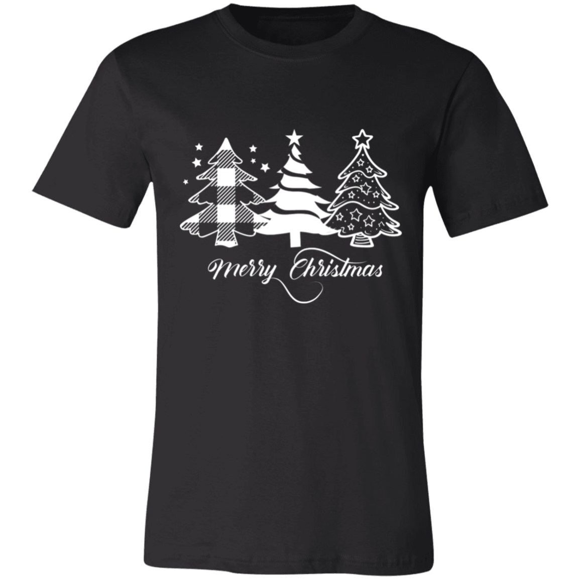Festive Christmas Tree Print T-shirt - Relaxed Fit and Sweat Shirt, Crew Neck, Soft Top - Unisex Casual Holiday Wear for Christmas Parties and Daily Use