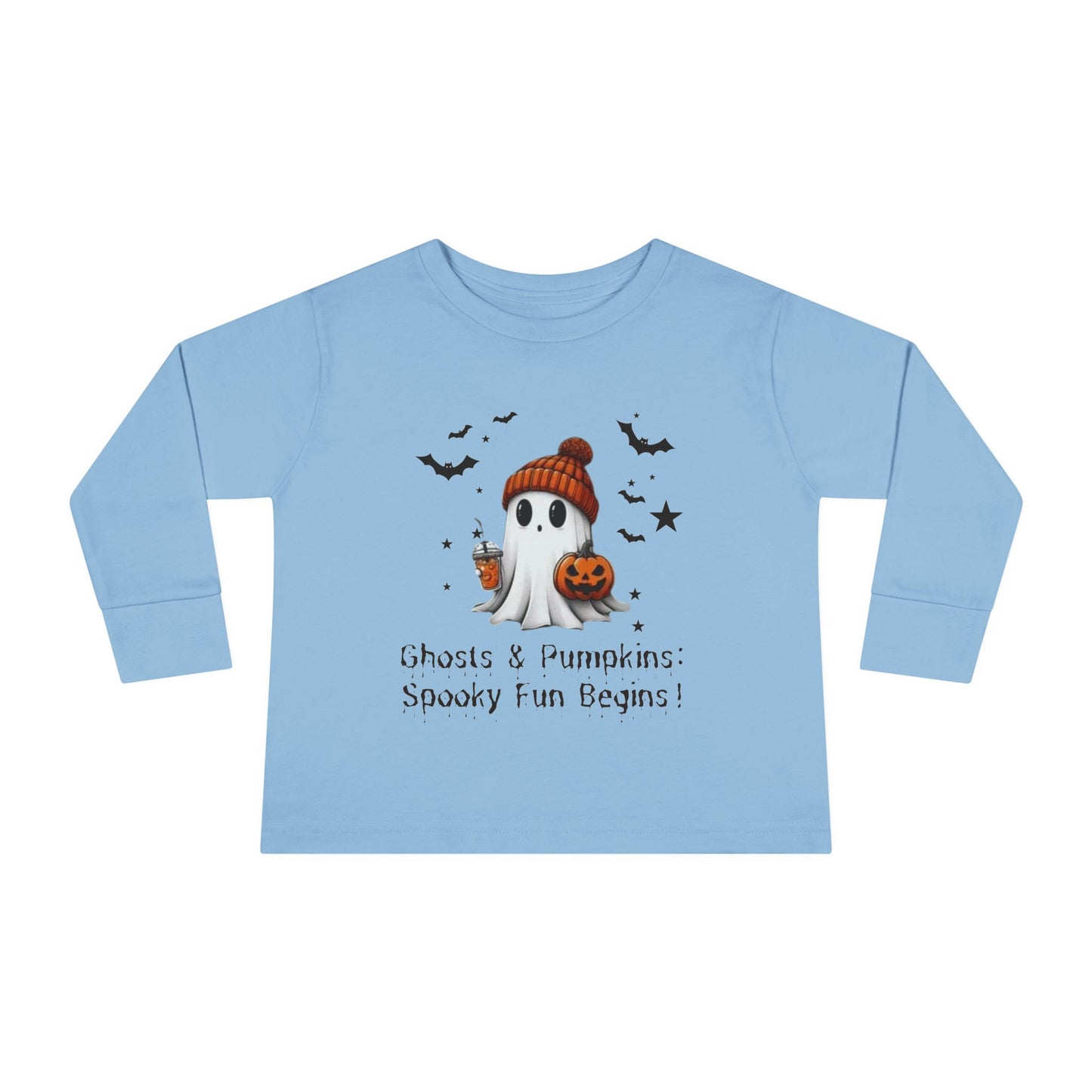 Halloween Ghost Toddler Long Sleeve Tee, Cute Ghost Toddler Long Sleeve Tee, Halloween Toddler Long Sleeve Tee , Cute Fall Toddler Long Sleeve Tee, Spooky Season Toddler Long Sleeve Tee, Gift For Halloween