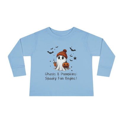 Halloween Ghost Toddler Long Sleeve Tee, Cute Ghost Toddler Long Sleeve Tee, Halloween Toddler Long Sleeve Tee , Cute Fall Toddler Long Sleeve Tee, Spooky Season Toddler Long Sleeve Tee, Gift For Halloween