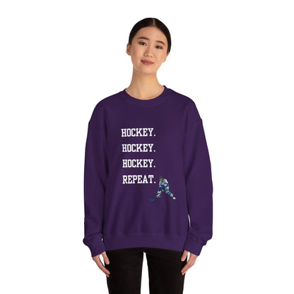 Hockey on Repeat Unisex Crewneck Sweatshirt