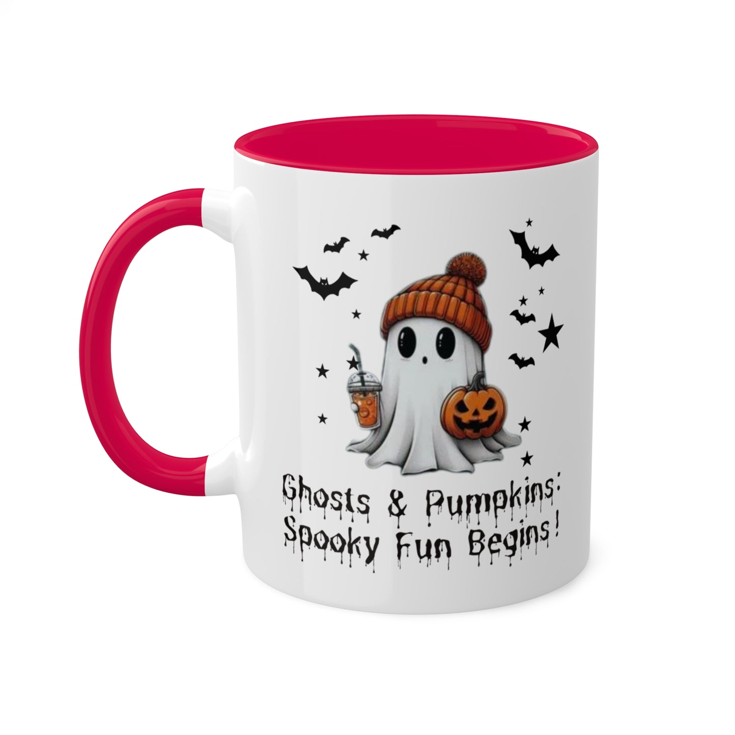 Halloween Ghost Comfort Colorful 11oz Mug , Cute Ghost Mug, Halloween Mug, Cute Fall Mug, Spooky Season Mug, Gift For Halloween