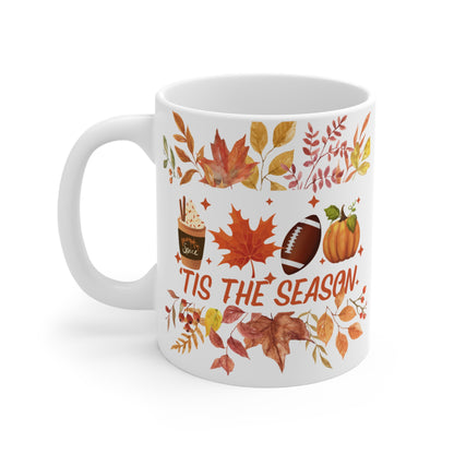 Tis The Season Mug 11oz, Fall mug, Thanksgiving Pumpkin Mug, Thanksgiving Gifts, Tis The Season Halloween Mug, Cute Mug