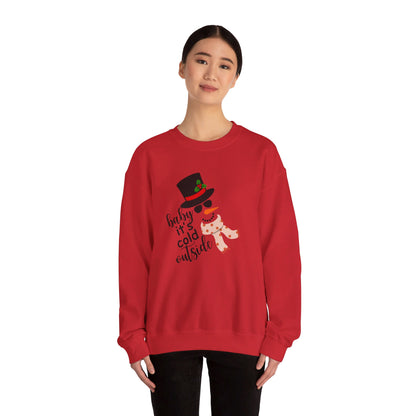 Snowy Winter Charm Waffle Sweatshirt - Soft, Casual, Long Sleeve Crew Neck Design, Letter Print, Unisex Cozy Clothing for Everyday Wear