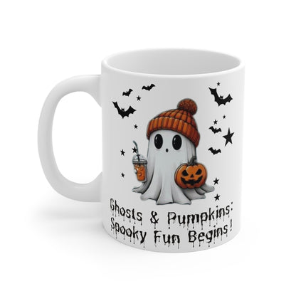 Halloween Ghost Comfort Color 11oz Mug, Cute Ghost Mug, Halloween Mug, Cute Fall Mug, Spooky Season Mug, Gift For Halloween