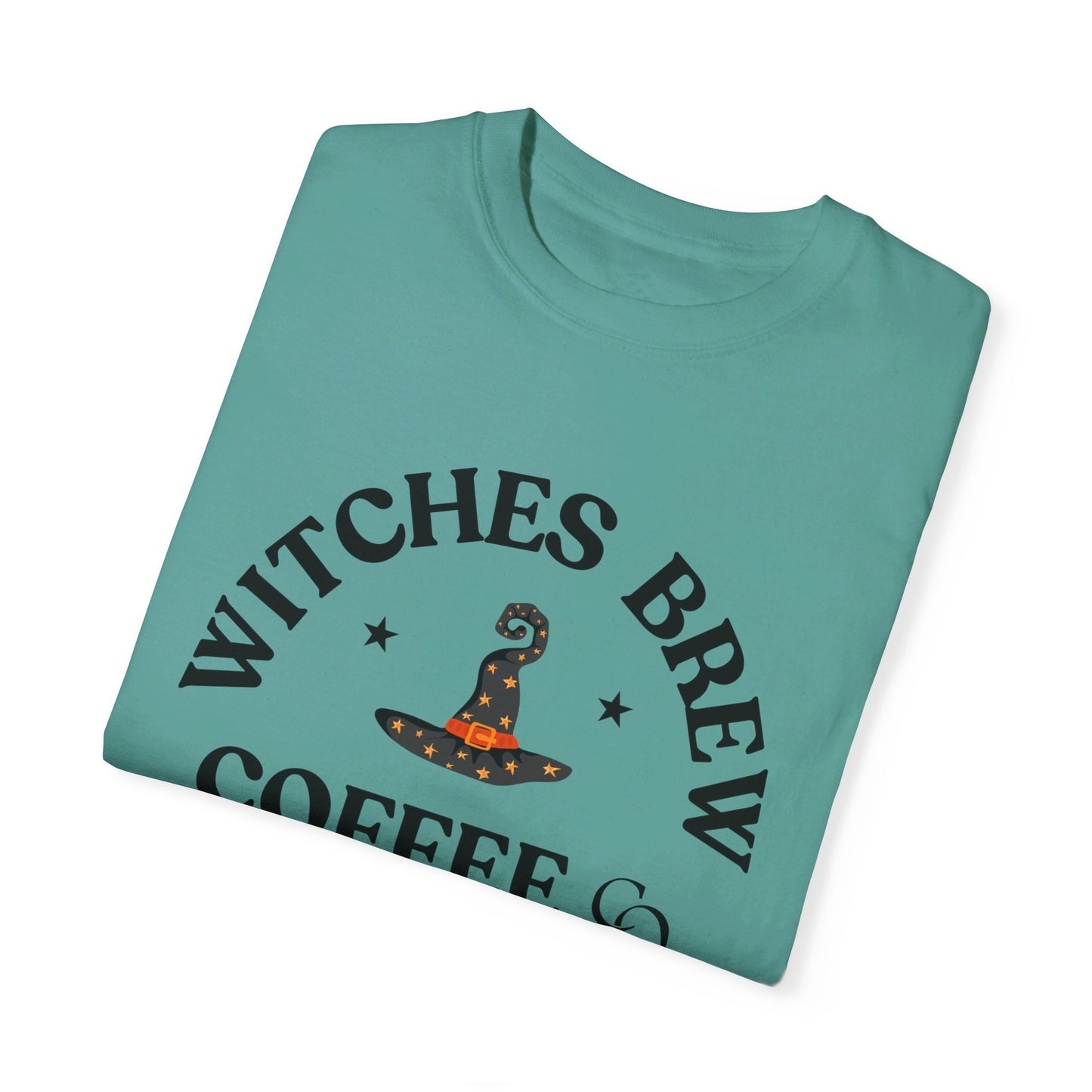 Witch Hat & Letter Print T-Shirt, Casual Long Sleeve Top For Spring & Fall, Women's and Men Clothing, Halloween Shirt