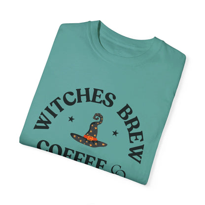 Witch Hat & Letter Print T-Shirt, Casual Long Sleeve Top For Spring & Fall, Women's and Men Clothing, Halloween Shirt