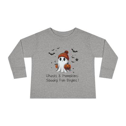 Halloween Ghost Toddler Long Sleeve Tee, Cute Ghost Toddler Long Sleeve Tee, Halloween Toddler Long Sleeve Tee , Cute Fall Toddler Long Sleeve Tee, Spooky Season Toddler Long Sleeve Tee, Gift For Halloween