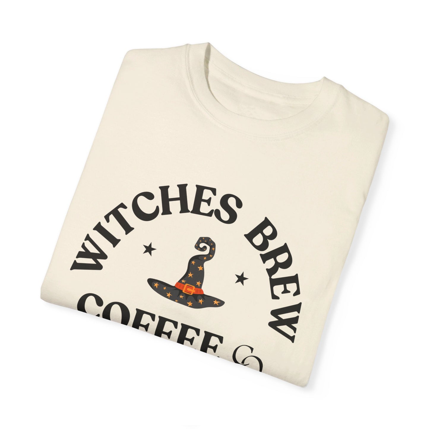 Witch Hat & Letter Print T-Shirt, Casual Long Sleeve Top For Spring & Fall, Women's and Men Clothing, Halloween Shirt