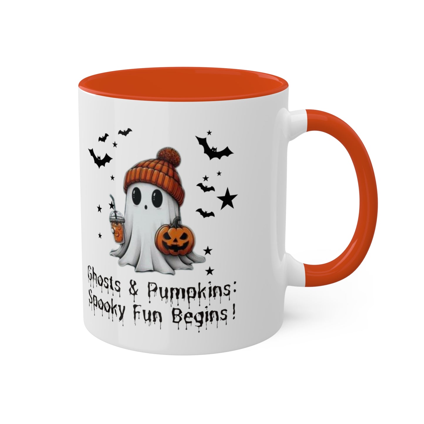 Halloween Ghost Comfort Colorful 11oz Mug , Cute Ghost Mug, Halloween Mug, Cute Fall Mug, Spooky Season Mug, Gift For Halloween