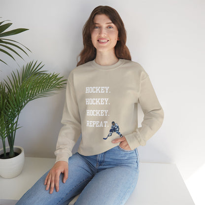 Hockey on Repeat Unisex Crewneck Sweatshirt