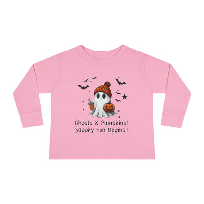 Halloween Ghost Toddler Long Sleeve Tee, Cute Ghost Toddler Long Sleeve Tee, Halloween Toddler Long Sleeve Tee , Cute Fall Toddler Long Sleeve Tee, Spooky Season Toddler Long Sleeve Tee, Gift For Halloween