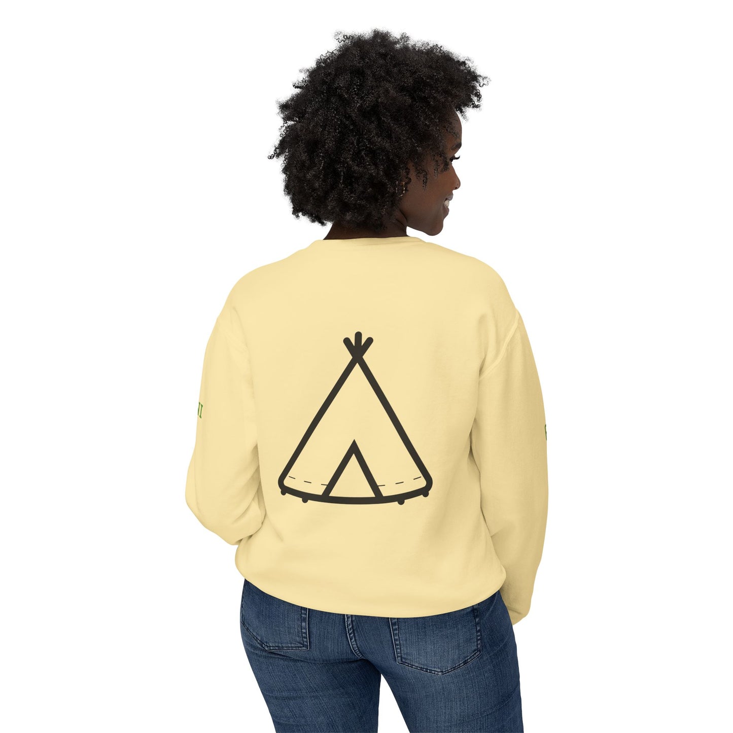 Trinity Souvenir Crewneck Sweatshirt — Dove Logo & Teepee Back Graphic