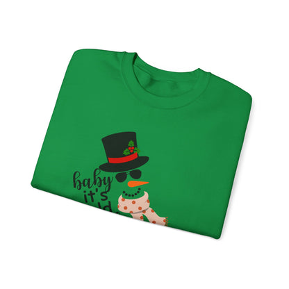 Snowy Winter Charm Waffle Sweatshirt - Soft, Casual, Long Sleeve Crew Neck Design, Letter Print, Unisex Cozy Clothing for Everyday Wear