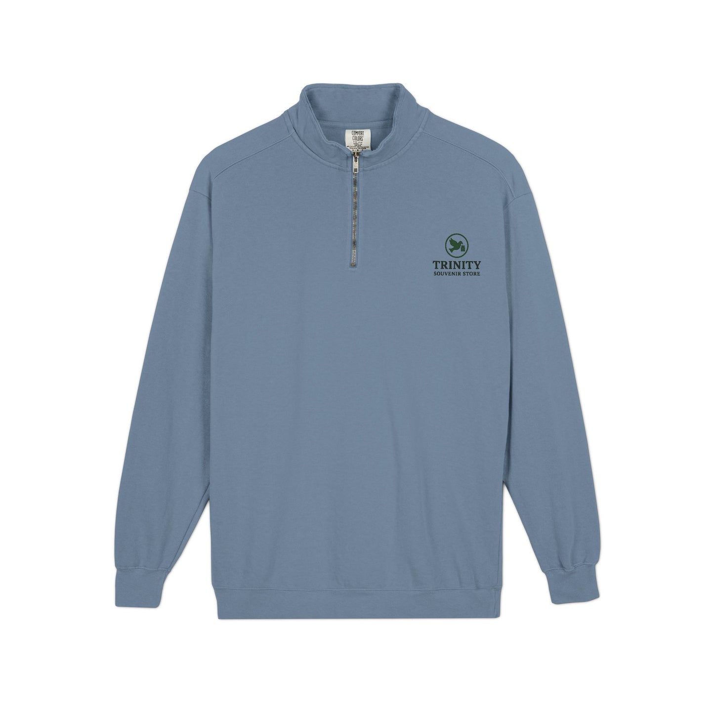Quarter-Zip Sweatshirt — Trinity Camp Teepee Logo (Embroidered Front, Large Teepee Back)