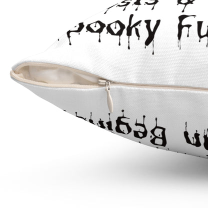 Halloween Ghost Spun Polyester Square Pillow, Cute Ghost Pillow, Halloween Pillow, Cute Fall Pillow, Spooky Season Pillow, Gift For Halloween