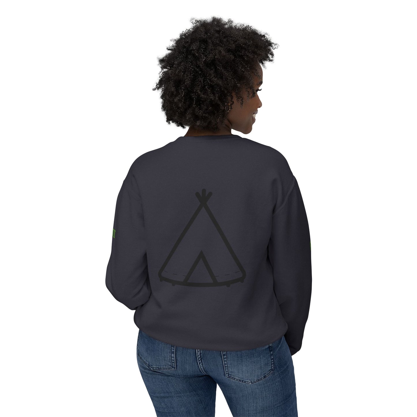 Trinity Souvenir Crewneck Sweatshirt — Dove Logo & Teepee Back Graphic