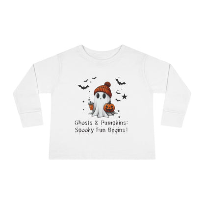 Halloween Ghost Toddler Long Sleeve Tee, Cute Ghost Toddler Long Sleeve Tee, Halloween Toddler Long Sleeve Tee , Cute Fall Toddler Long Sleeve Tee, Spooky Season Toddler Long Sleeve Tee, Gift For Halloween
