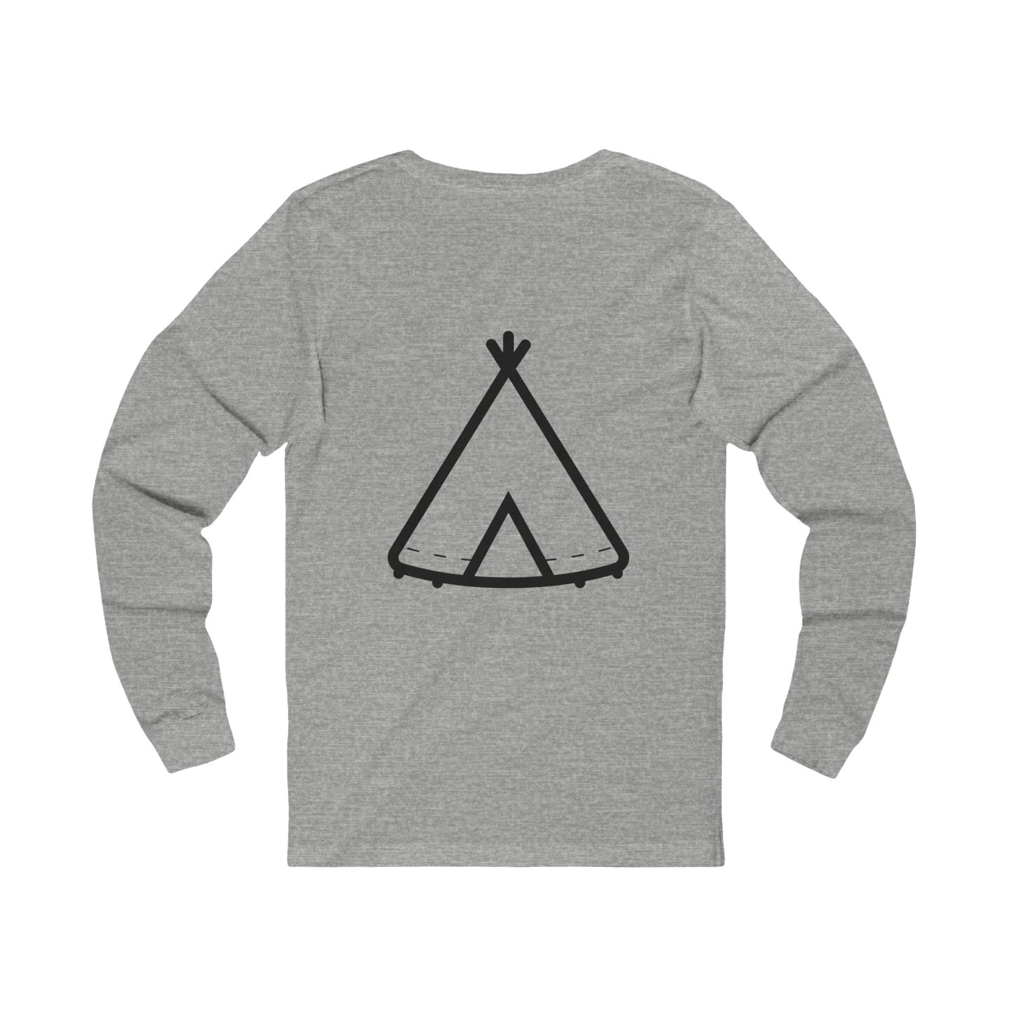 Long Sleeve Tee — Trinity Camp Tee with Minimal Teepee Graphic