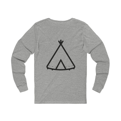Long Sleeve Tee — Trinity Camp Tee with Minimal Teepee Graphic
