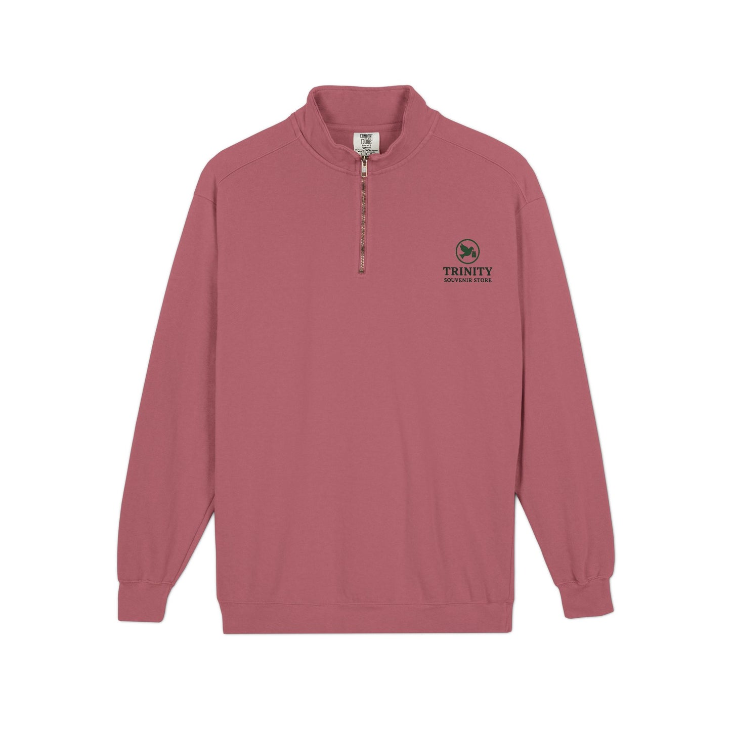 Quarter-Zip Sweatshirt — Trinity Camp Teepee Logo (Embroidered Front, Large Teepee Back)