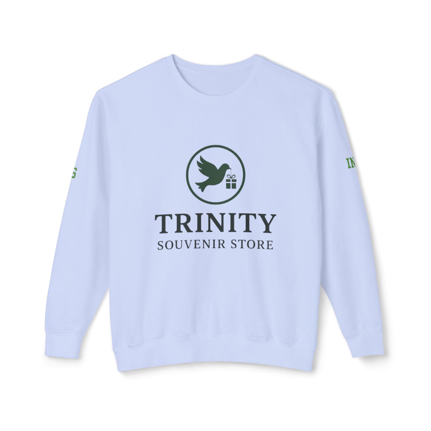 Trinity Souvenir Crewneck Sweatshirt — Dove Logo & Teepee Back Graphic