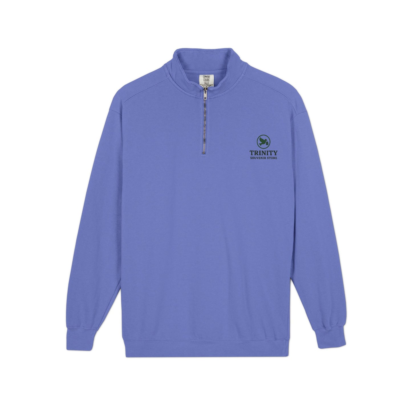 Quarter-Zip Sweatshirt — Trinity Camp Teepee Logo (Embroidered Front, Large Teepee Back)