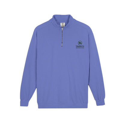 Quarter-Zip Sweatshirt — Trinity Camp Teepee Logo (Embroidered Front, Large Teepee Back)