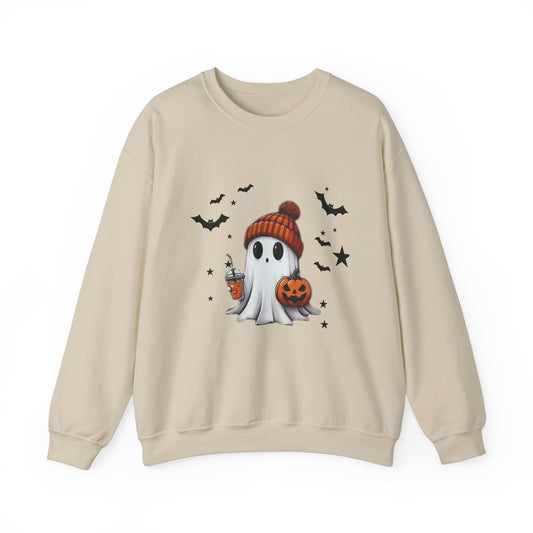 Unisex Heavy Blend™ Crewneck Sweatshirt Halloween Ghost Comfort Colors Shirt, Cute Ghost Shirt, Women's Halloween Shirt, Cute Fall Shirt, Spooky Season Shirt, Gift For Halloween