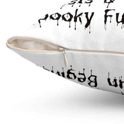 Halloween Ghost Spun Polyester Square Pillow, Cute Ghost Pillow, Halloween Pillow, Cute Fall Pillow, Spooky Season Pillow, Gift For Halloween