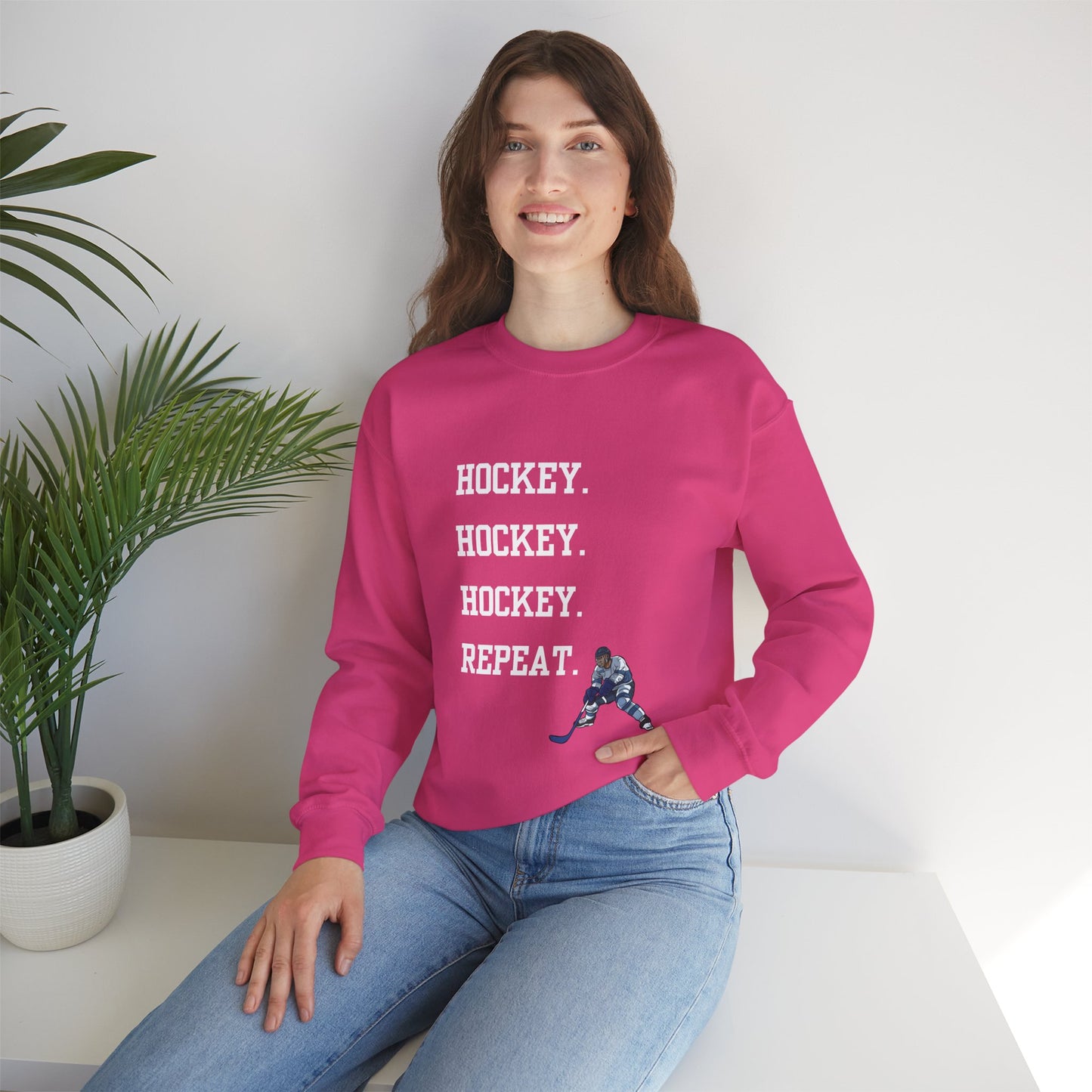 Hockey on Repeat Unisex Crewneck Sweatshirt