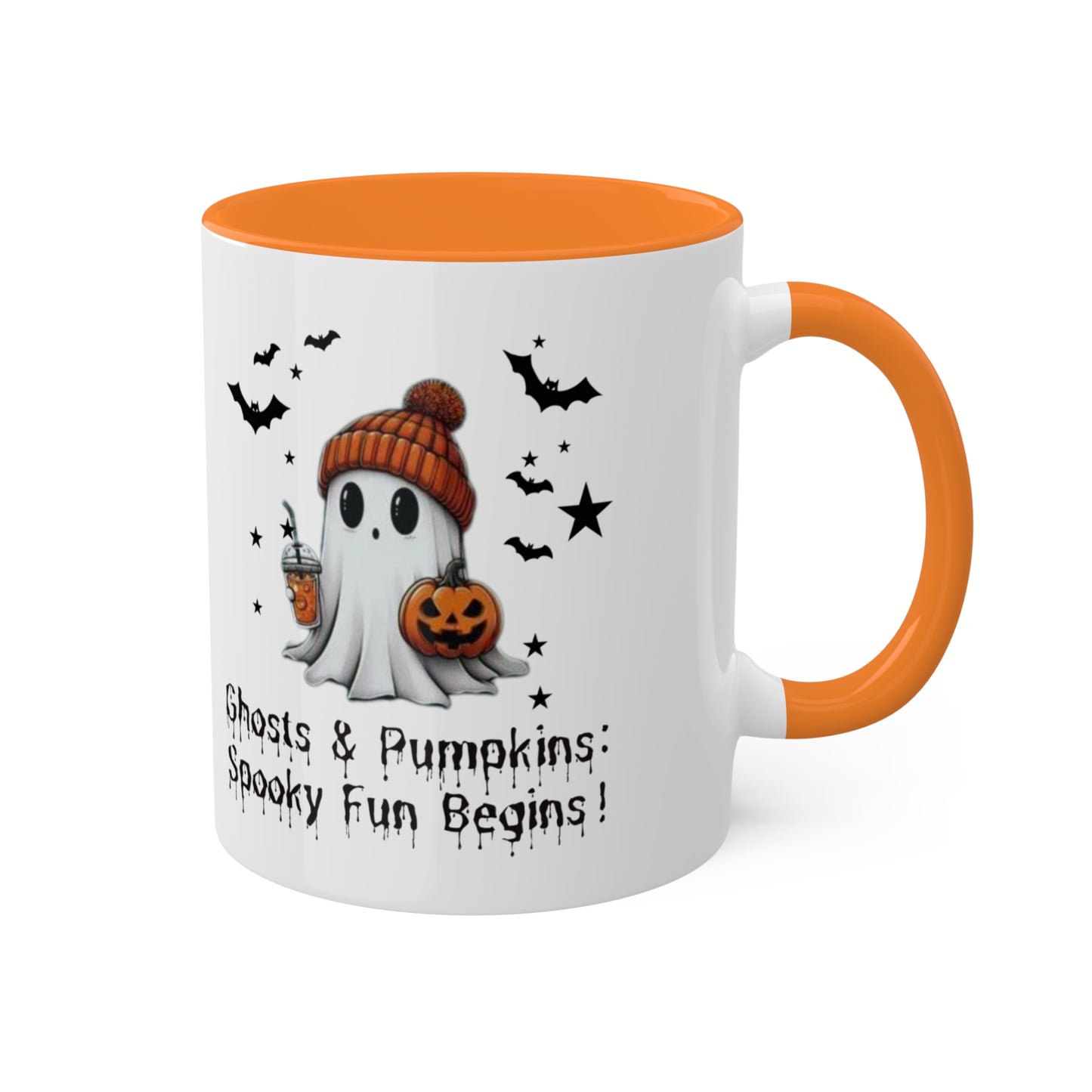 Halloween Ghost Comfort Colorful 11oz Mug , Cute Ghost Mug, Halloween Mug, Cute Fall Mug, Spooky Season Mug, Gift For Halloween