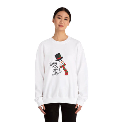 Snowy Winter Charm Waffle Sweatshirt - Soft, Casual, Long Sleeve Crew Neck Design, Letter Print, Unisex Cozy Clothing for Everyday Wear Sweatshirt
