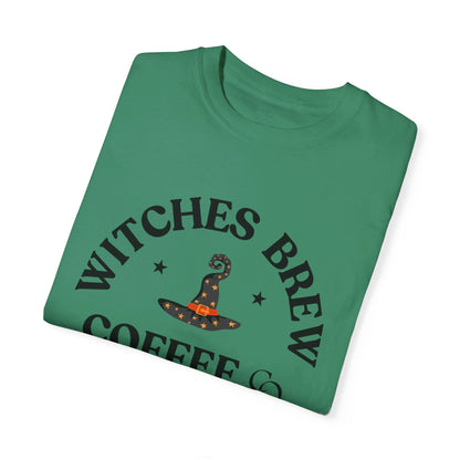Witch Hat & Letter Print T-Shirt, Casual Long Sleeve Top For Spring & Fall, Women's and Men Clothing, Halloween Shirt