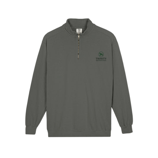 Quarter-Zip Sweatshirt — Trinity Camp Teepee Logo (Embroidered Front, Large Teepee Back)