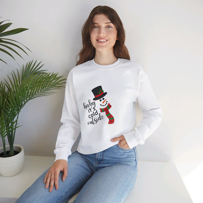 Snowy Winter Charm Waffle Sweatshirt - Soft, Casual, Long Sleeve Crew Neck Design, Letter Print, Unisex Cozy Clothing for Everyday Wear Sweatshirt