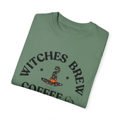 Witch Hat & Letter Print T-Shirt, Casual Long Sleeve Top For Spring & Fall, Women's and Men Clothing, Halloween Shirt