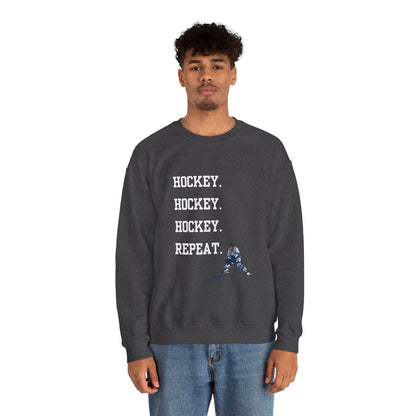 Hockey on Repeat Unisex Crewneck Sweatshirt