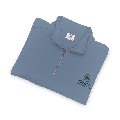 Quarter-Zip Sweatshirt — Trinity Camp Teepee Logo (Embroidered Front, Large Teepee Back)