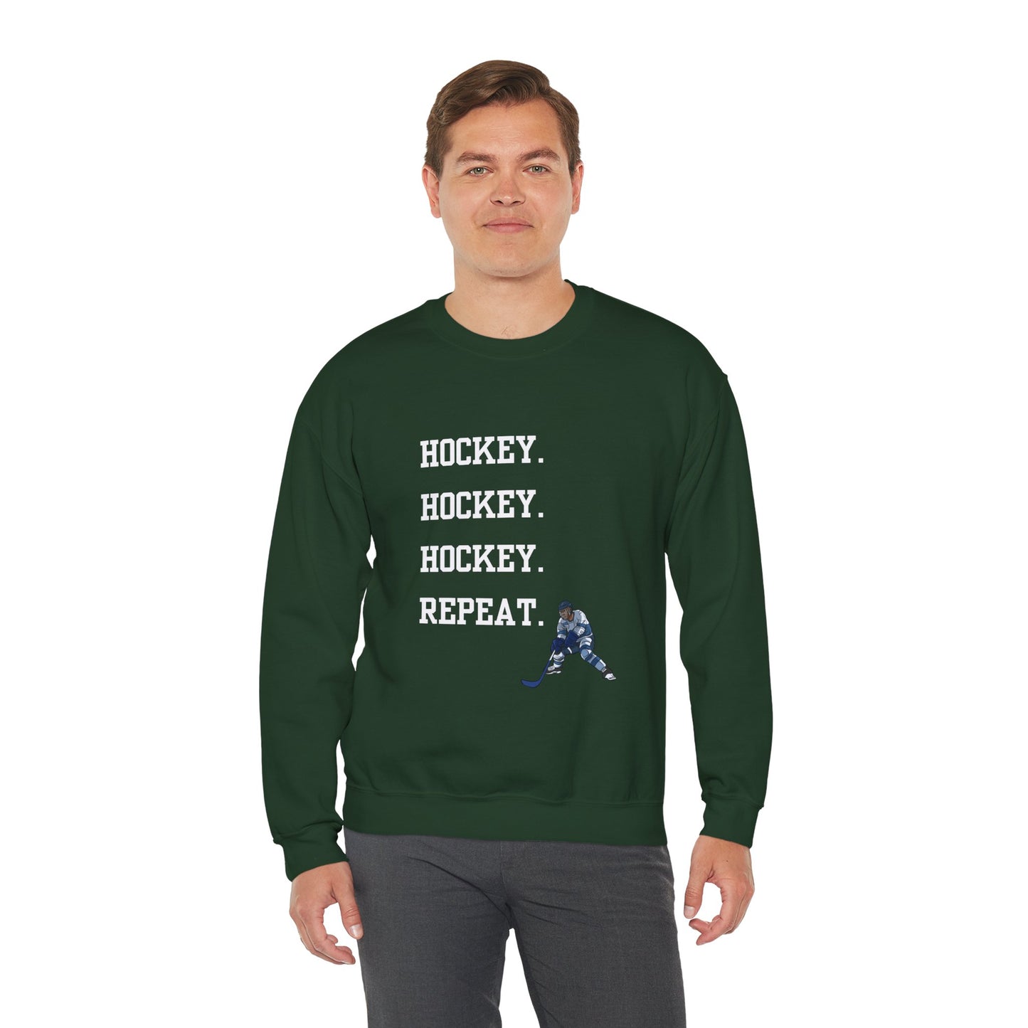 Hockey on Repeat Unisex Crewneck Sweatshirt