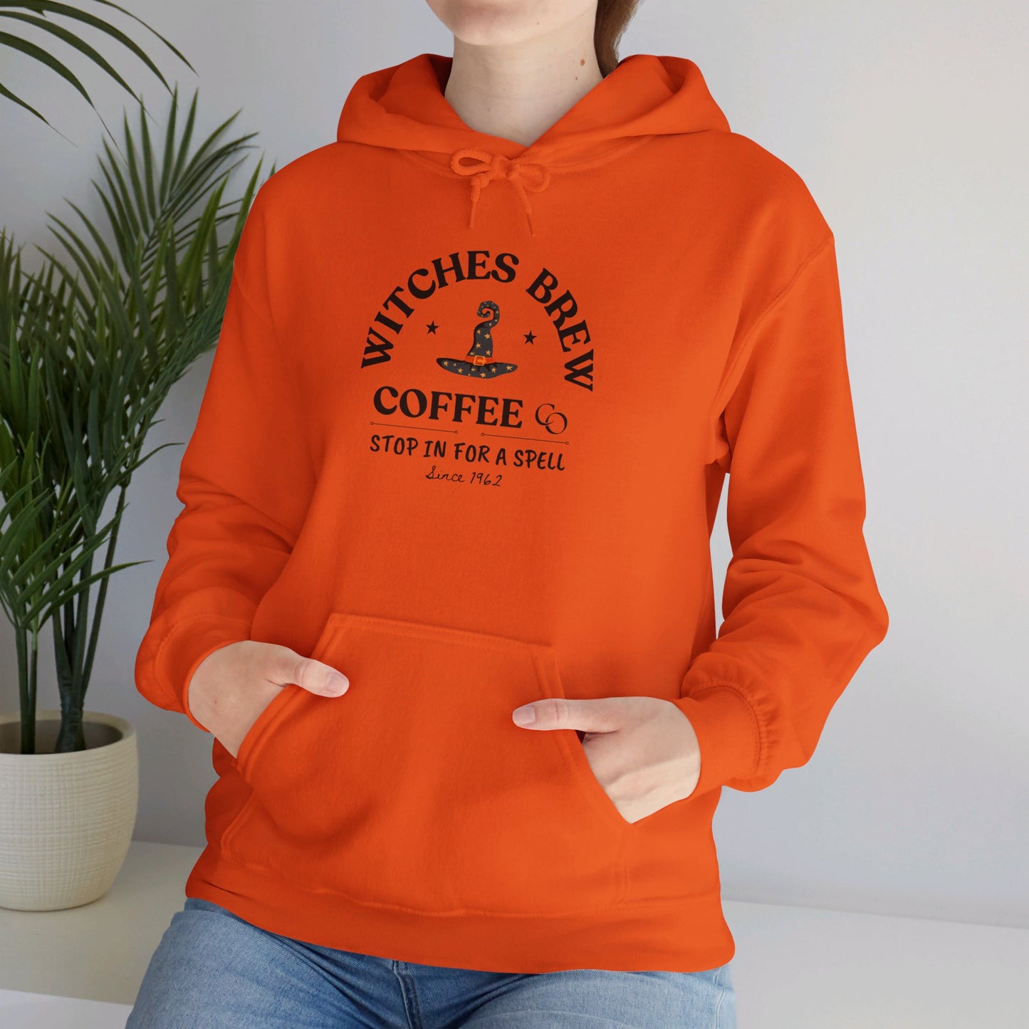 Witch Hat & Letter Print Hooded Sweatshirt, Casual Long Sleeve Top For Spring & Fall, Women's  and Men's Clothing.