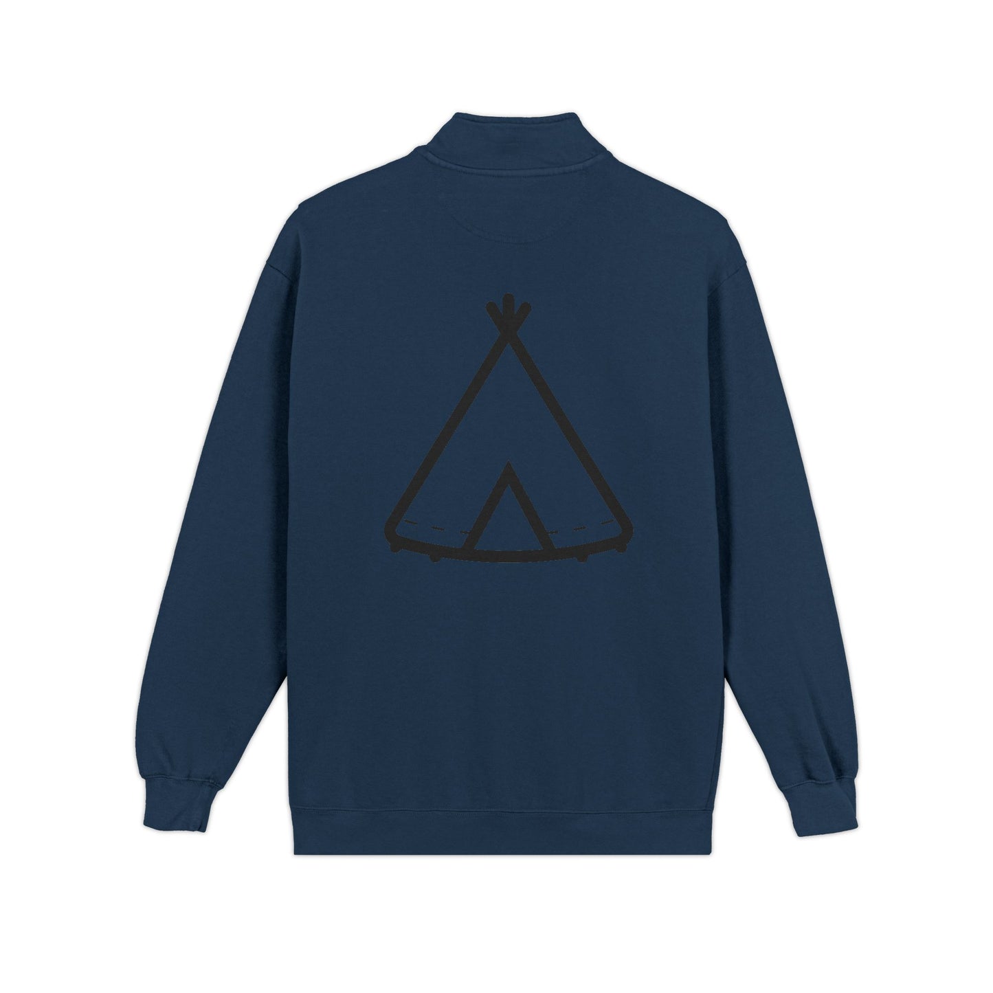 Quarter-Zip Sweatshirt — Trinity Camp Teepee Logo (Embroidered Front, Large Teepee Back)