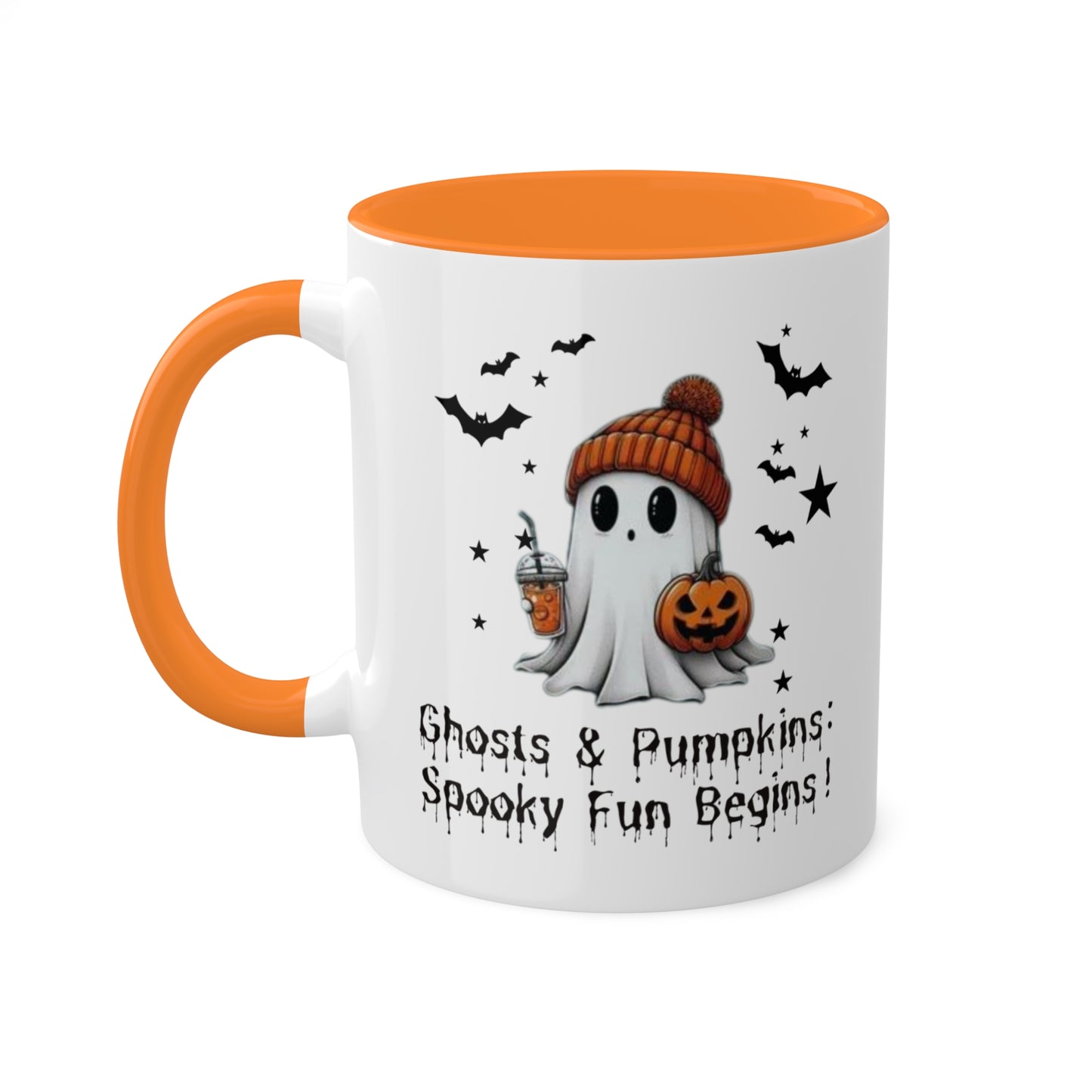 Halloween Ghost Comfort Colorful 11oz Mug , Cute Ghost Mug, Halloween Mug, Cute Fall Mug, Spooky Season Mug, Gift For Halloween