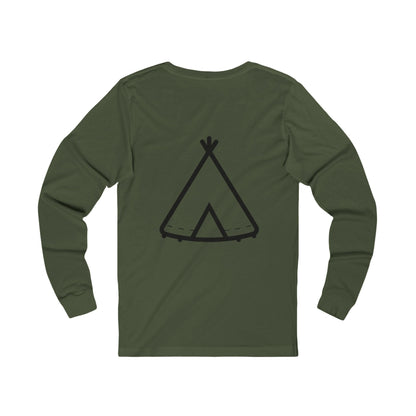 Long Sleeve Tee — Trinity Camp Tee with Minimal Teepee Graphic
