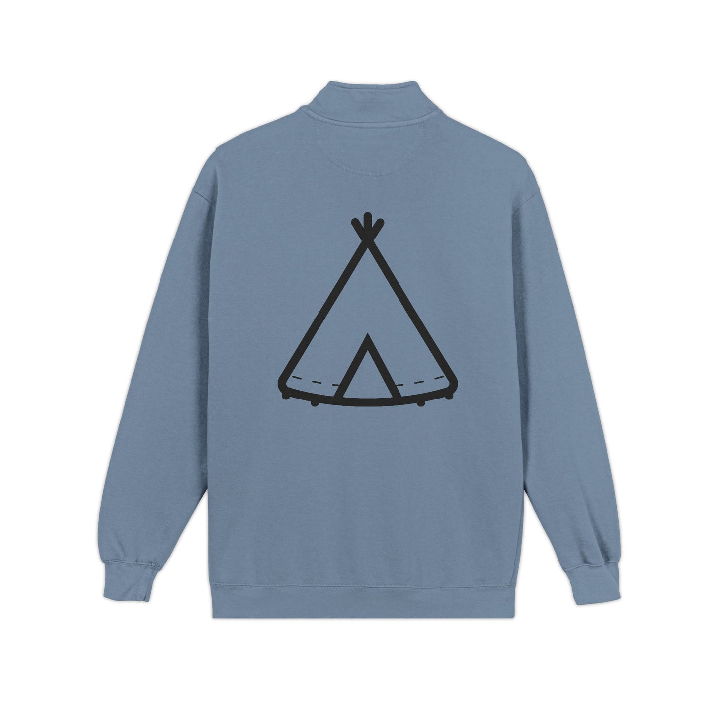 Quarter-Zip Sweatshirt — Trinity Camp Teepee Logo (Embroidered Front, Large Teepee Back)