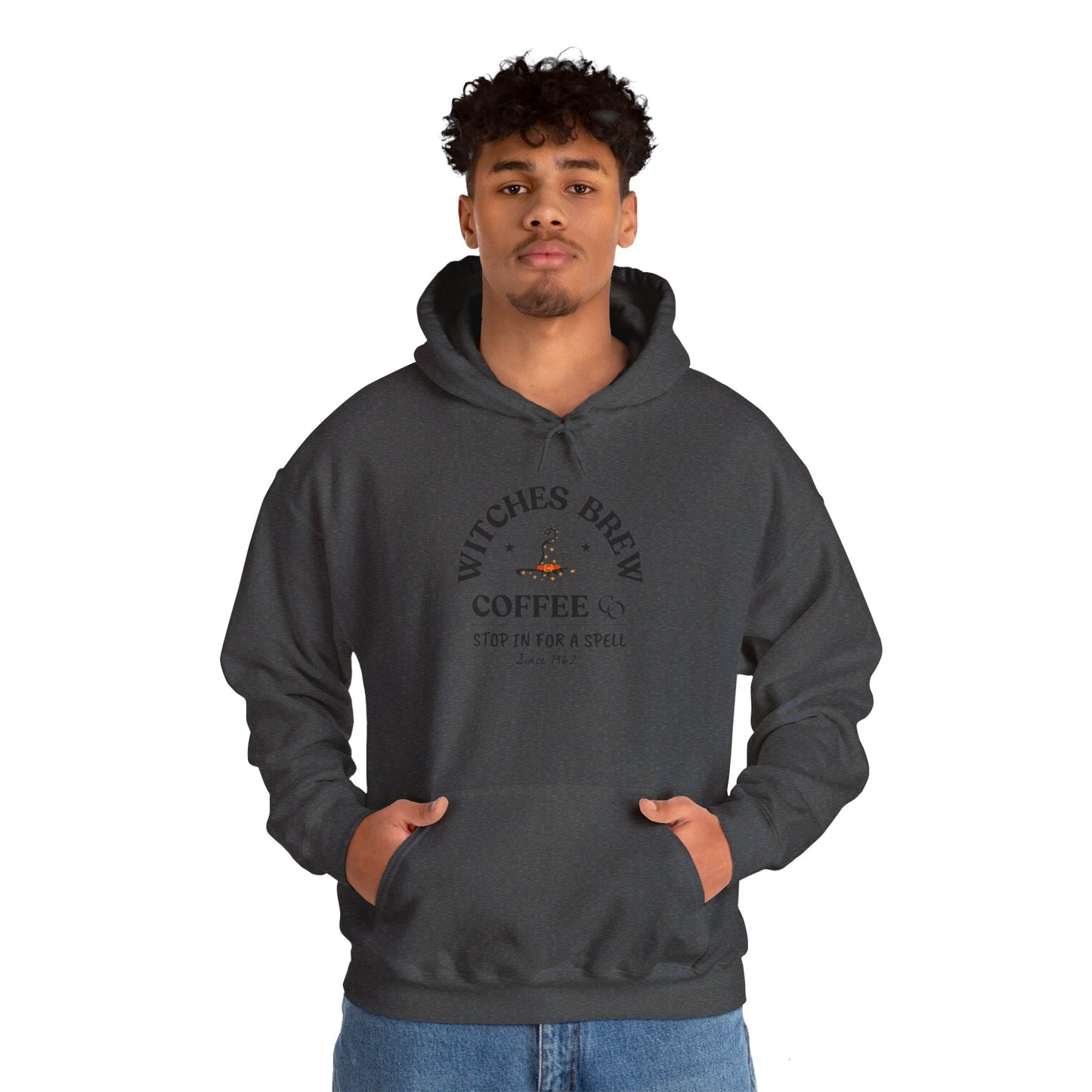 Witch Hat & Letter Print Hooded Sweatshirt, Casual Long Sleeve Top For Spring & Fall, Women's  and Men's Clothing.