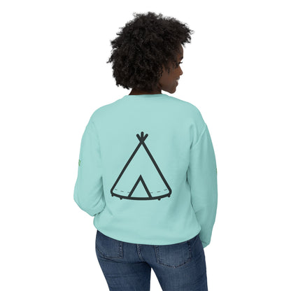 Trinity Souvenir Crewneck Sweatshirt — Dove Logo & Teepee Back Graphic