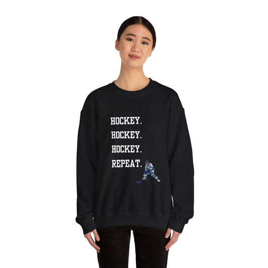 Hockey on Repeat Unisex Crewneck Sweatshirt