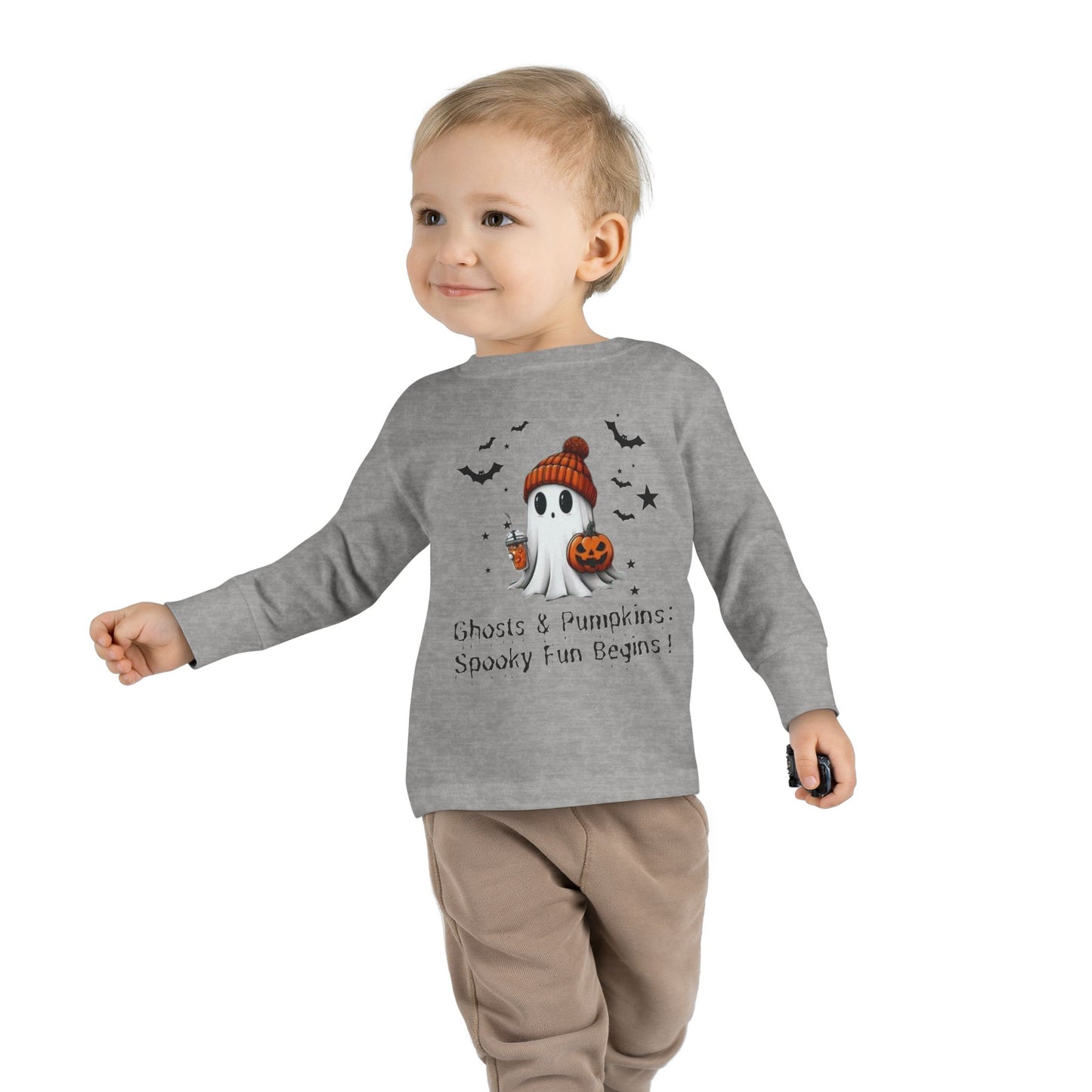 Halloween Ghost Toddler Long Sleeve Tee, Cute Ghost Toddler Long Sleeve Tee, Halloween Toddler Long Sleeve Tee , Cute Fall Toddler Long Sleeve Tee, Spooky Season Toddler Long Sleeve Tee, Gift For Halloween