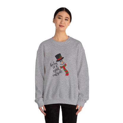Snowy Winter Charm Waffle Sweatshirt - Soft, Casual, Long Sleeve Crew Neck Design, Letter Print, Unisex Cozy Clothing for Everyday Wear Sweatshirt