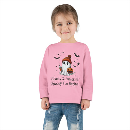 Halloween Ghost Toddler Long Sleeve Tee, Cute Ghost Toddler Long Sleeve Tee, Halloween Toddler Long Sleeve Tee , Cute Fall Toddler Long Sleeve Tee, Spooky Season Toddler Long Sleeve Tee, Gift For Halloween